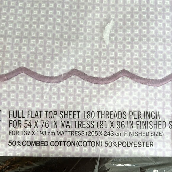 Vintage NOS Royal Cannon bed SET: 5 pieces, purple/white check, scallop trim - Picture 2 of 7